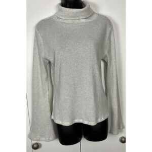 No Frills Los Angeles Soft Beige Ribbed Turtleneck Top Size XL